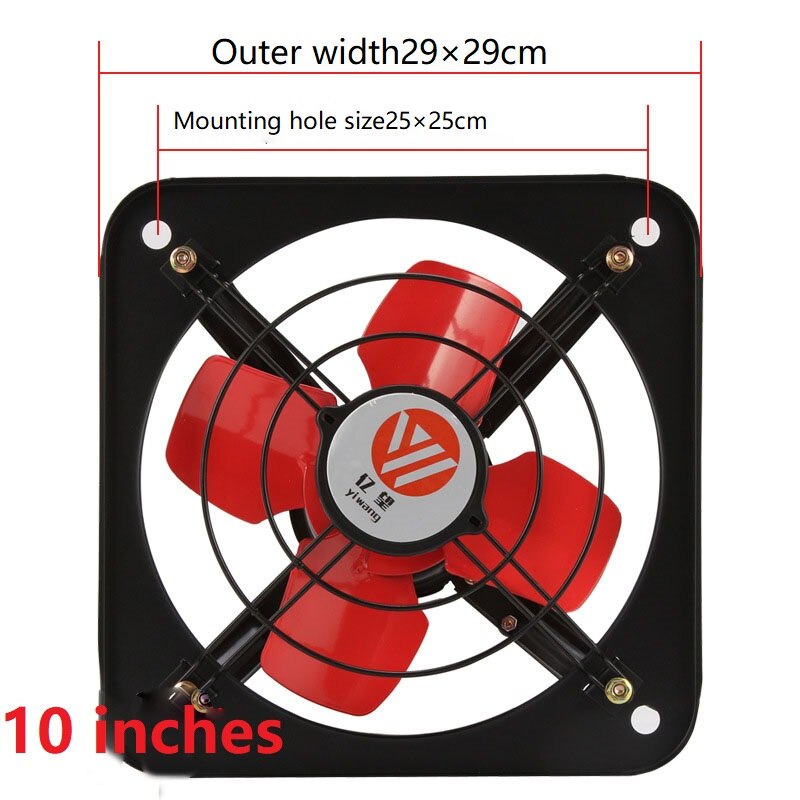 8/10 inch Powerful Industrial Ventilation Extractor Metal Axial Exhaust Commercial Air Blower Fan for Kitchen Bedroom: UK / 10inch