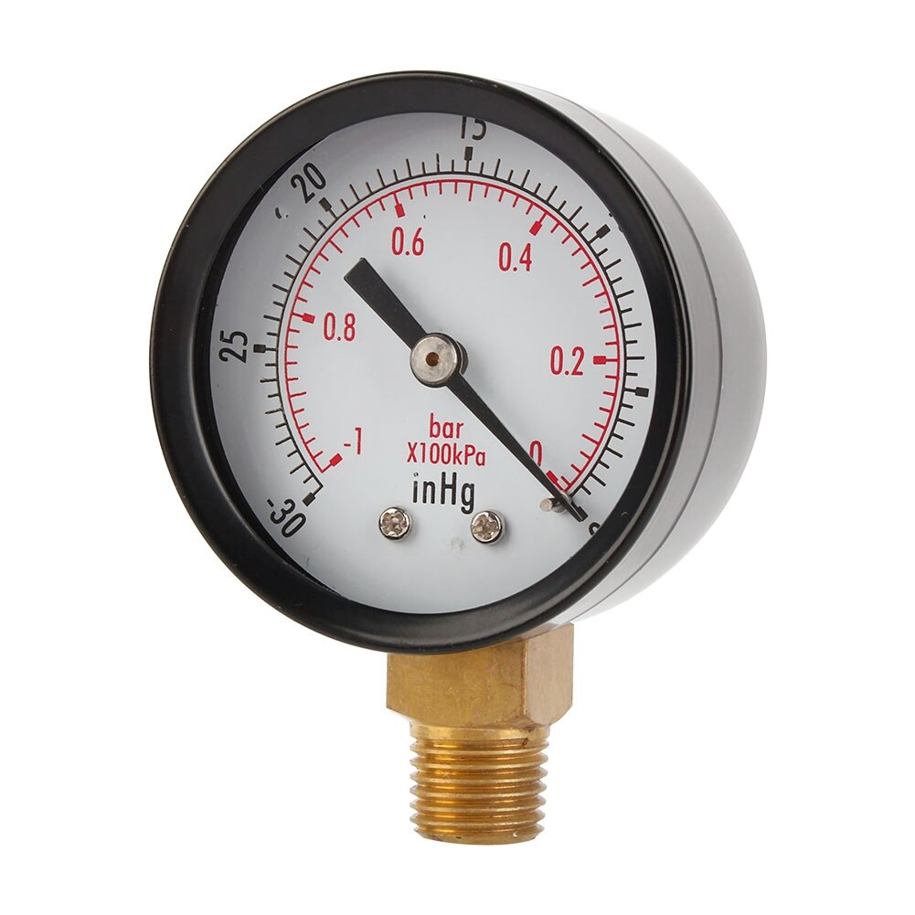 ANENG 2" Vacuum Pressure Gauge Dual Scale - PSI / Bar Air Compressor Water Oil Gas 1/4" NPT Lower Mount MF Pressure Meter Gauge