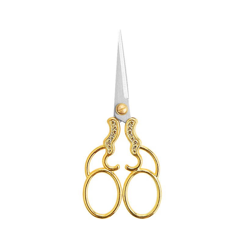 1 stk rustfrit stål sysaks vintage broderi saks skrædder saks styling tråd saks garn saks: Guld