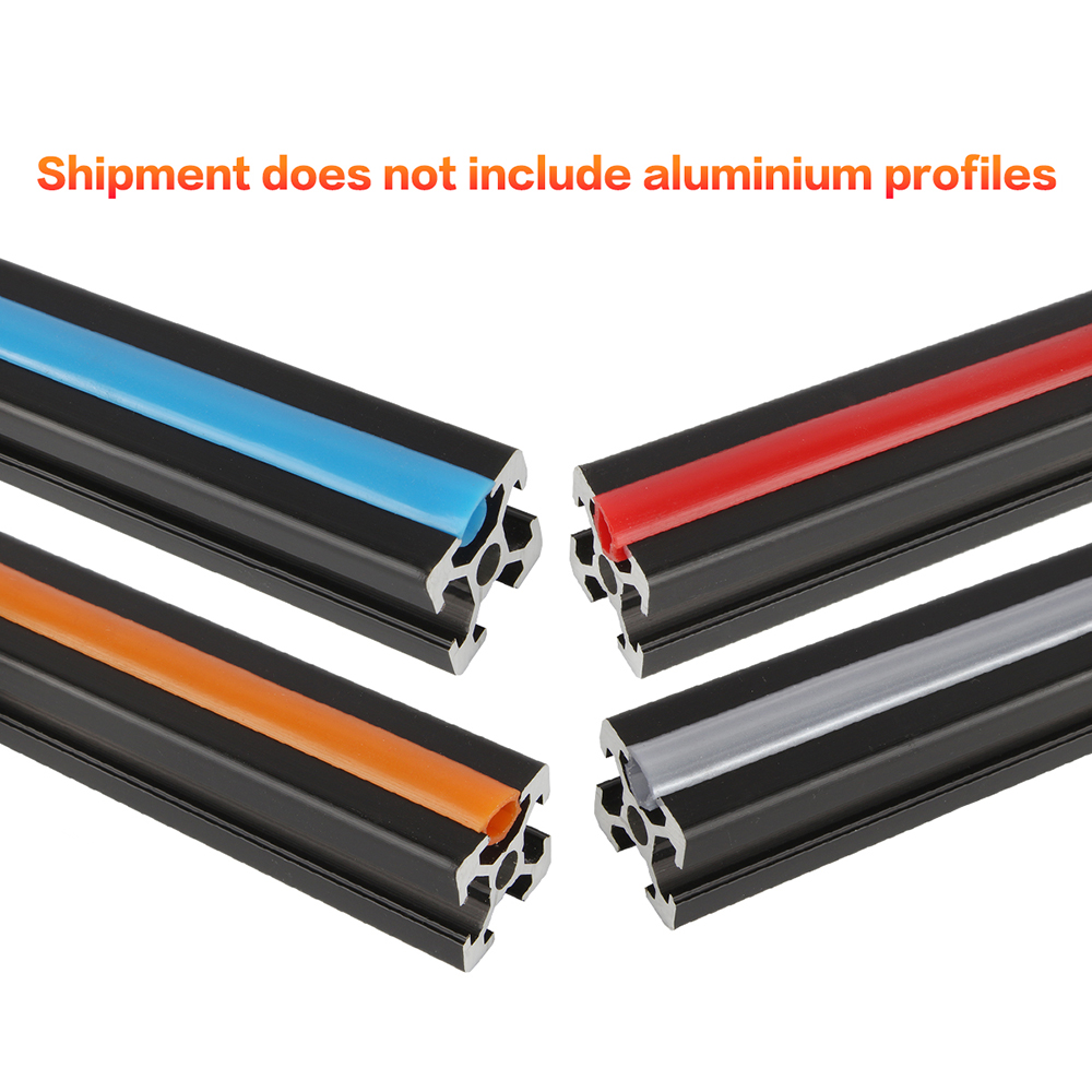 Aluminium-Schlitzabdeckung, Dichtungsprofil, flach, , 3D-Drucker-Zubehör für schwarze Extrusionsplattenhalter, 6 mm extrudierter T-Filterschläuche