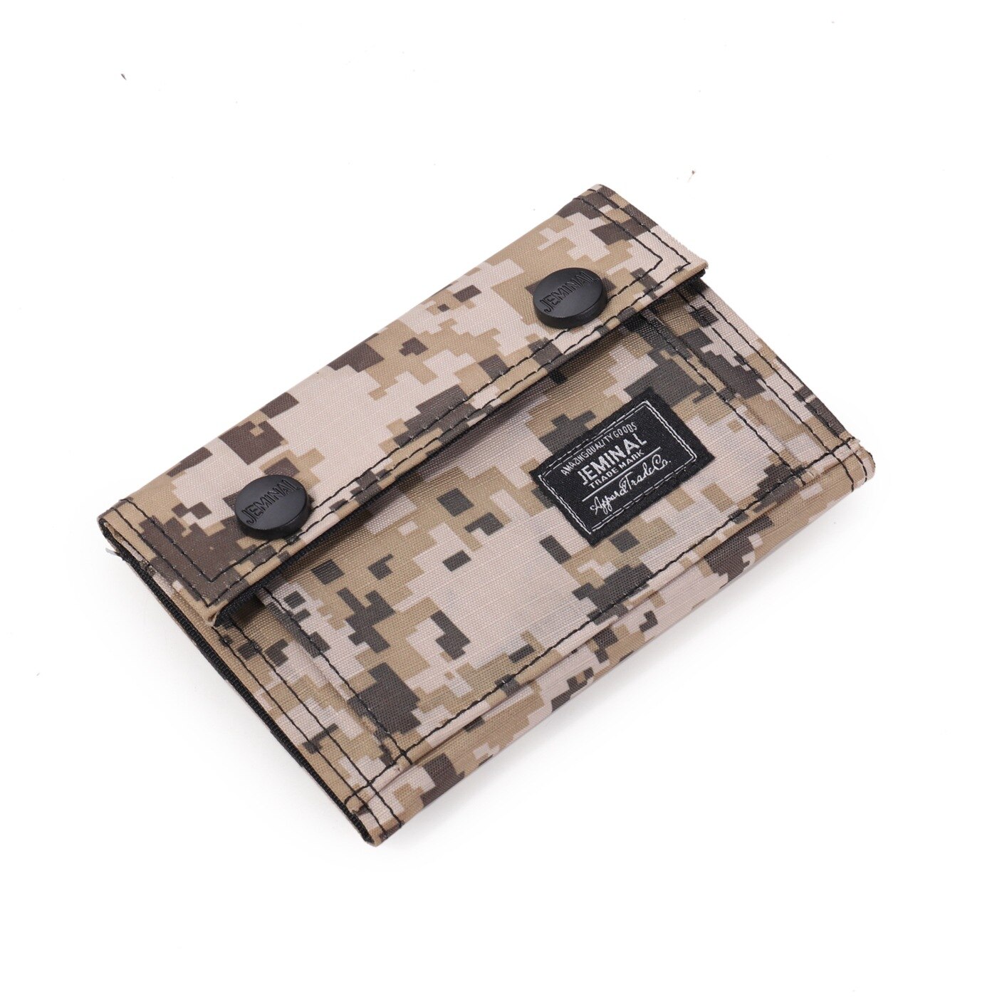 Mænds tegnebog camouflage mønster trykt tegnebog bomuldsklud bærbar kort skiftetaske til mænd: Beige