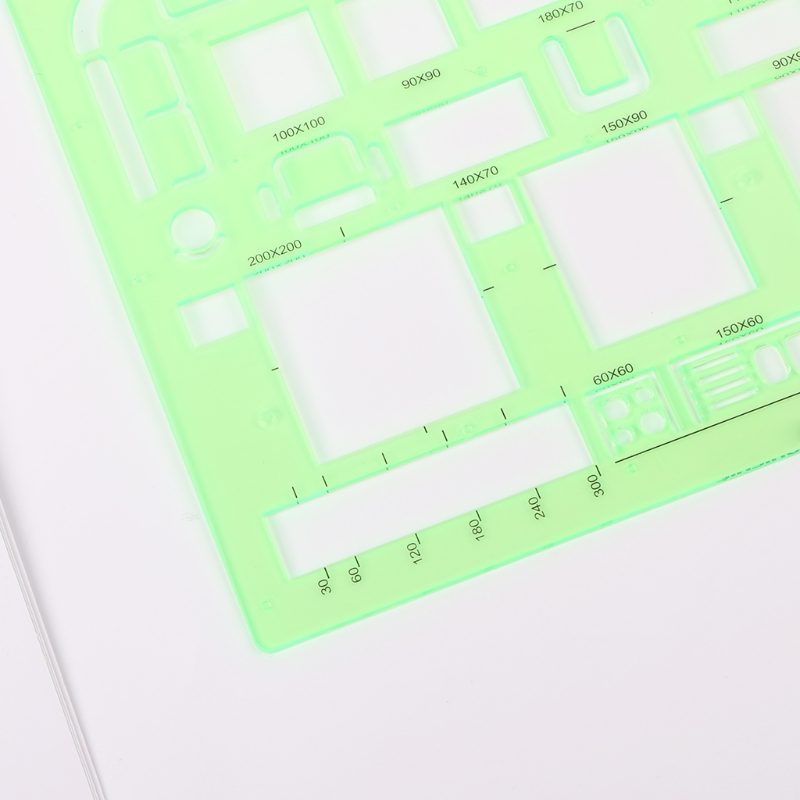 Plastic Circles Square Geometric Template Ruler Stencil Measure Tool Students