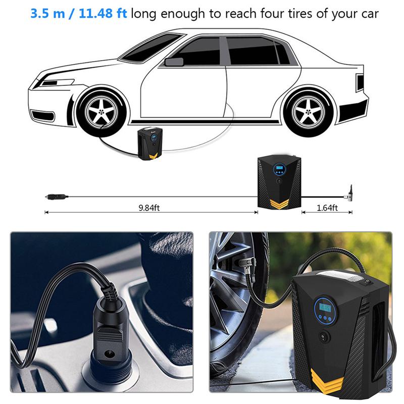 1Pc Draagbare Digitale Display Luchtpomp Mini Tire Inflator Elektrische Band Pomp