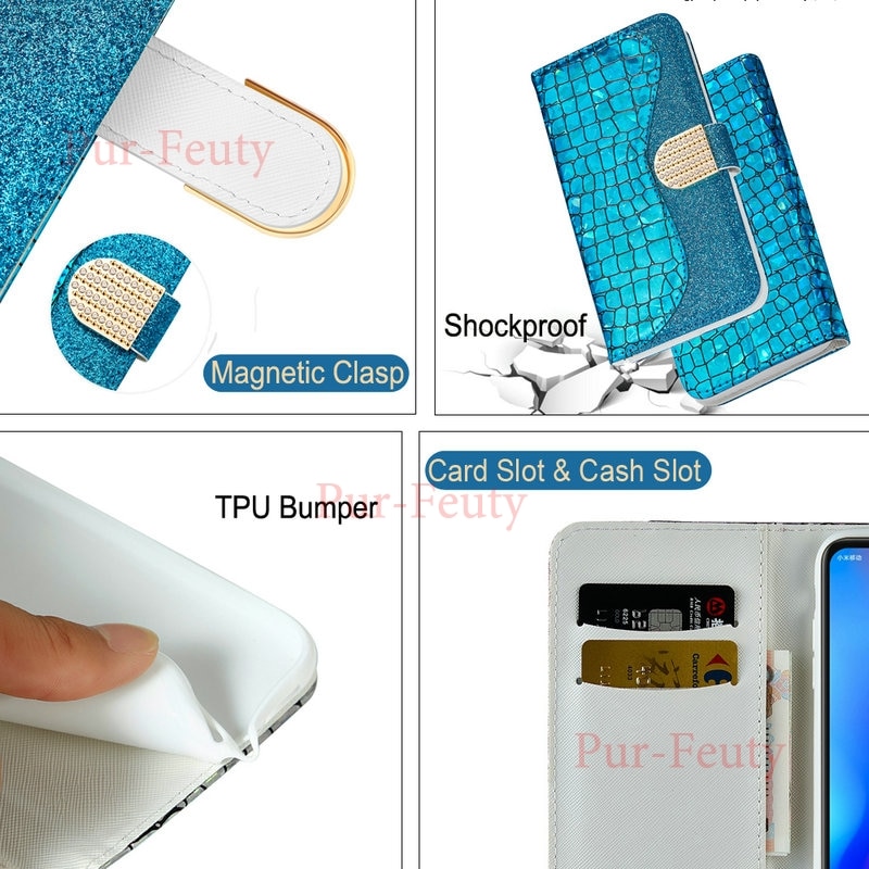 Fall für Huawei P30 Pro Huawei P30 Lite MAR LX1 L21 L23 Luxus Bling Strass Sparkle Brieftasche Flip Abdeckungen für huawei P30 P 30