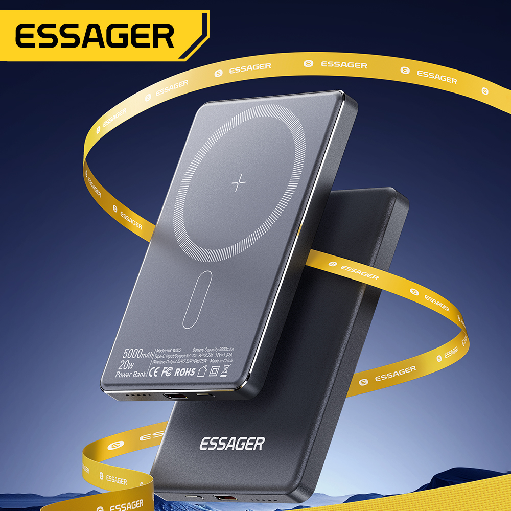 Essager Dunne Draadloze Power Bank Magnetische 20W 5000mAh Draagbare Snel Opladen Externe Batterij voor Magsafe Voor iPhone 16 15 14 13