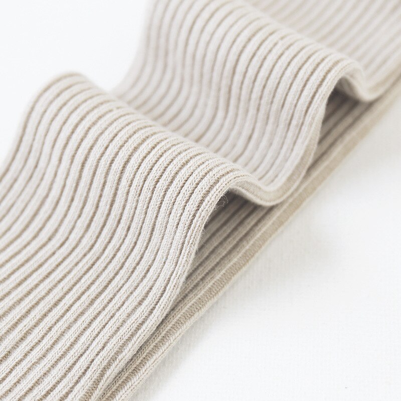 Autumn solid color knee-length cotton knitted socks sets 0-8 years baby girls all-match base socks 5 pairs set