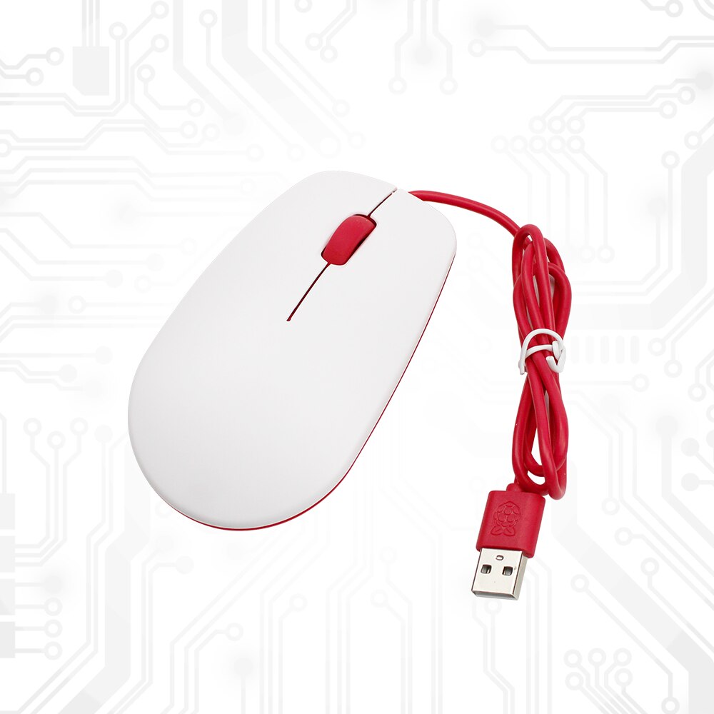 Oficial raspberry pi mouse, disponível em framboesa vermelho e branco adequado para raspberry pi 4b/3b +/3b