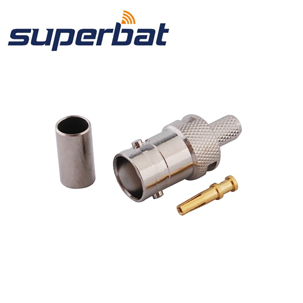 Superbat 10pcs BNC Crimp Female RF Coaxial Connector for Cable RG58 RG142 LMR195