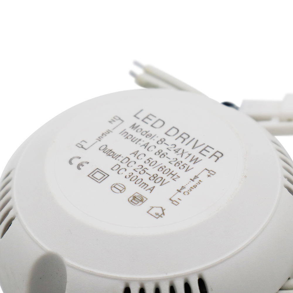 AC220-240V Input 8-24W LED Constant Current Driver DC 25-80V 220mA Output Circular LED Driver For LED Ring Panel Ceiling Lamps