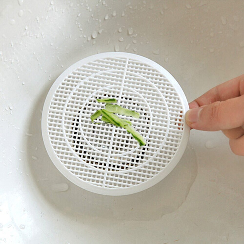 Bath Sink Strainer Shower Drain Cover Trap Basin Filter Cleaning Net Home White Drain Screen Mesh Hair Kitchen Sink