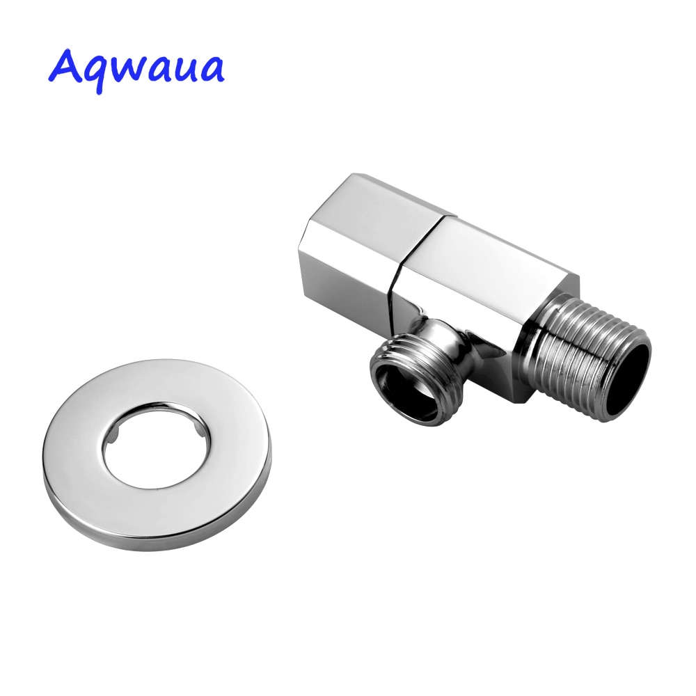 Aqwaua Water Valve Kraan Hoekstopkraan Messing Omstelling G1/2 "Wc Hoekstopkraan Douchekop Connector Massief Messing chrome Plated
