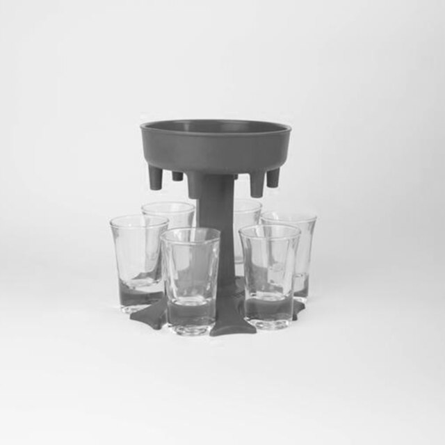 6 Borrelglas Dispenser Houder Bar Shot Dispenser Cocktail Dispenser Dispenser Met Slogan Party Games Drinken Tool: Black with Glass cup