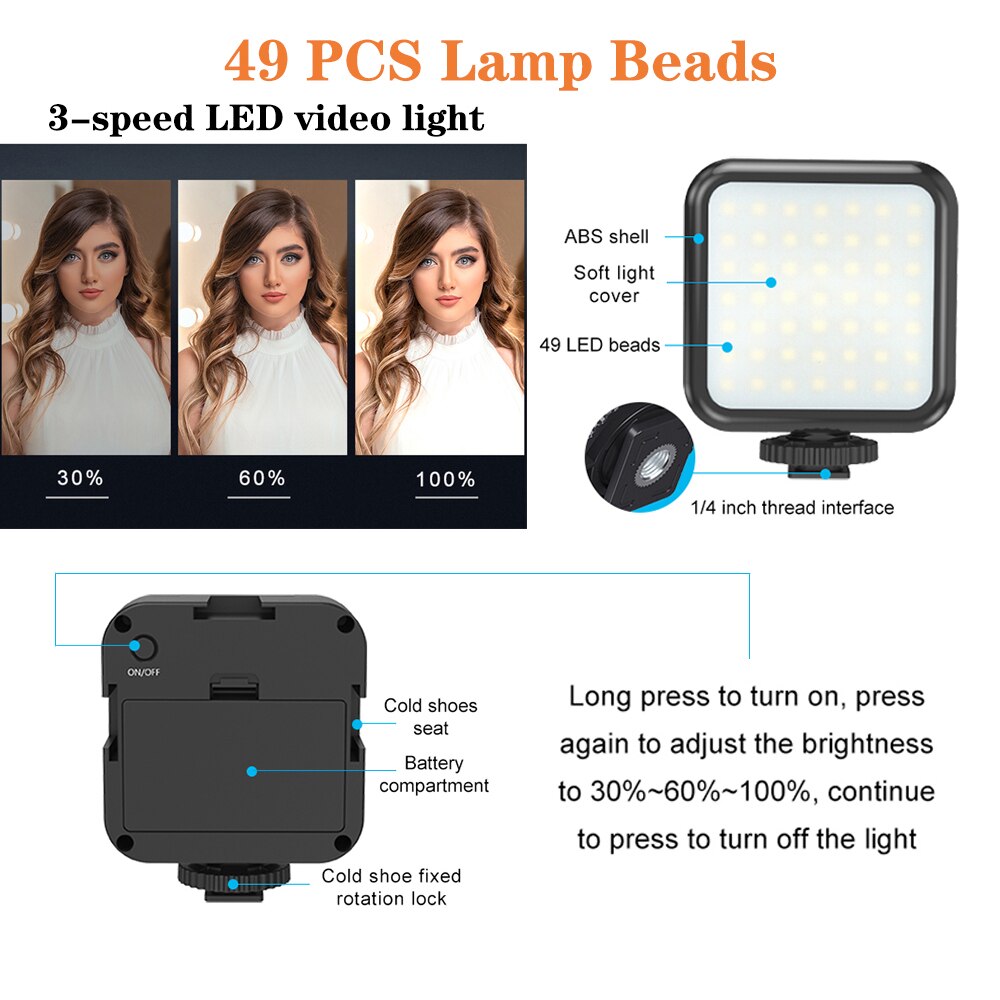 KIT-03LM DSLR SLR Phone Vlog Tripod Vlogging Kits Live Selfie Fill Light Integration with Remote Control Microphone LED Light