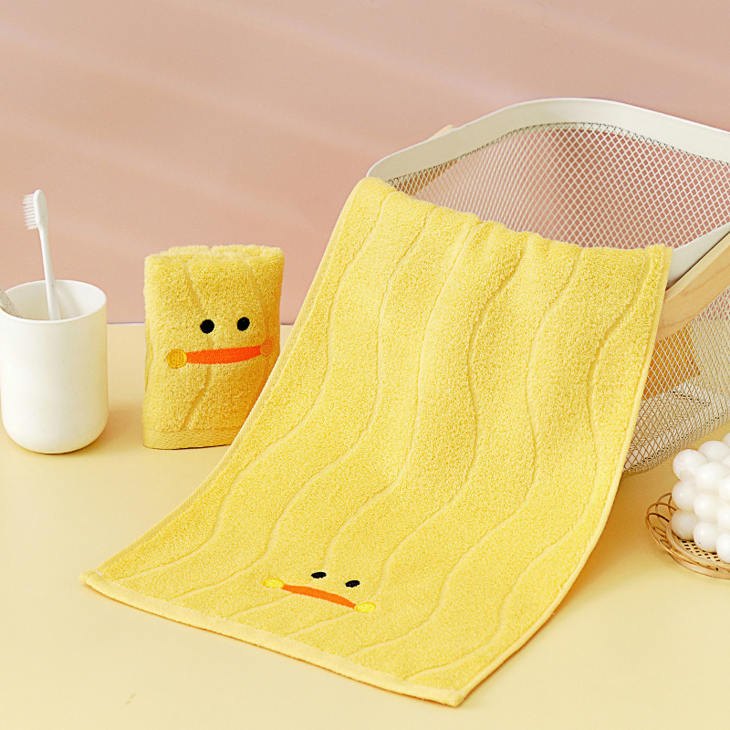 25 x 50cm søde håndklæder badehåndklæder ren bomuld af høj kvalitet husholdningshåndklæder absorberer vandfarve ansigtsvaskefibre børnehåndklæder: Gul