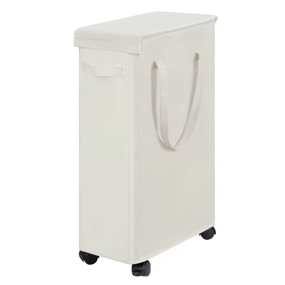 27,6 inch Oxford stoffen wasmand met wielen - opvouwbare kledingmand, speelgoedopbergtas en badkamerwasmand