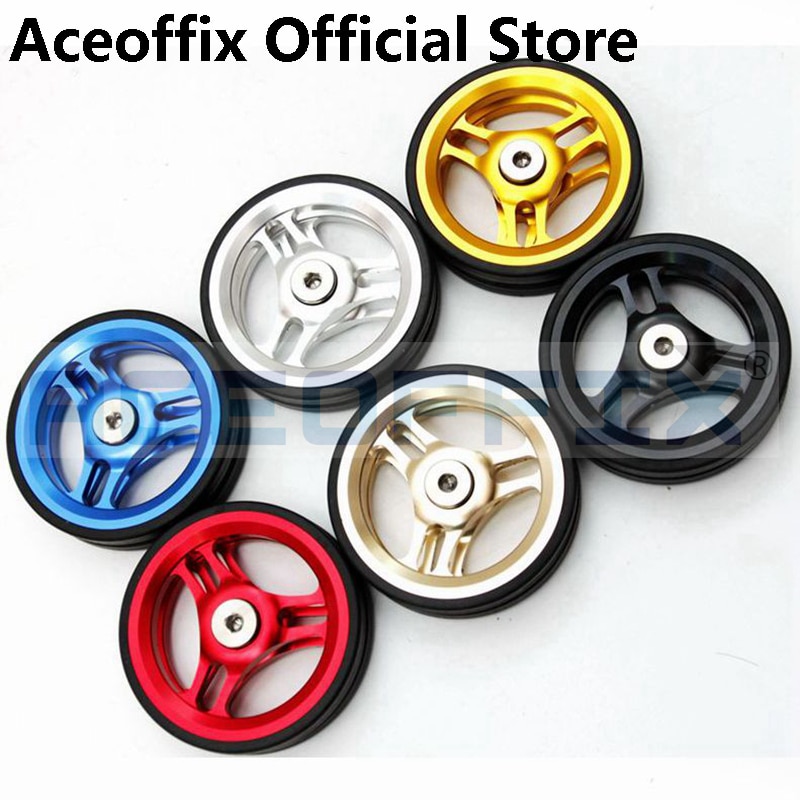 ACEOFFIX EZ-3 60mm Aluminium Eazy Wheels 45g pair for Brompton Bicycle easy pulling