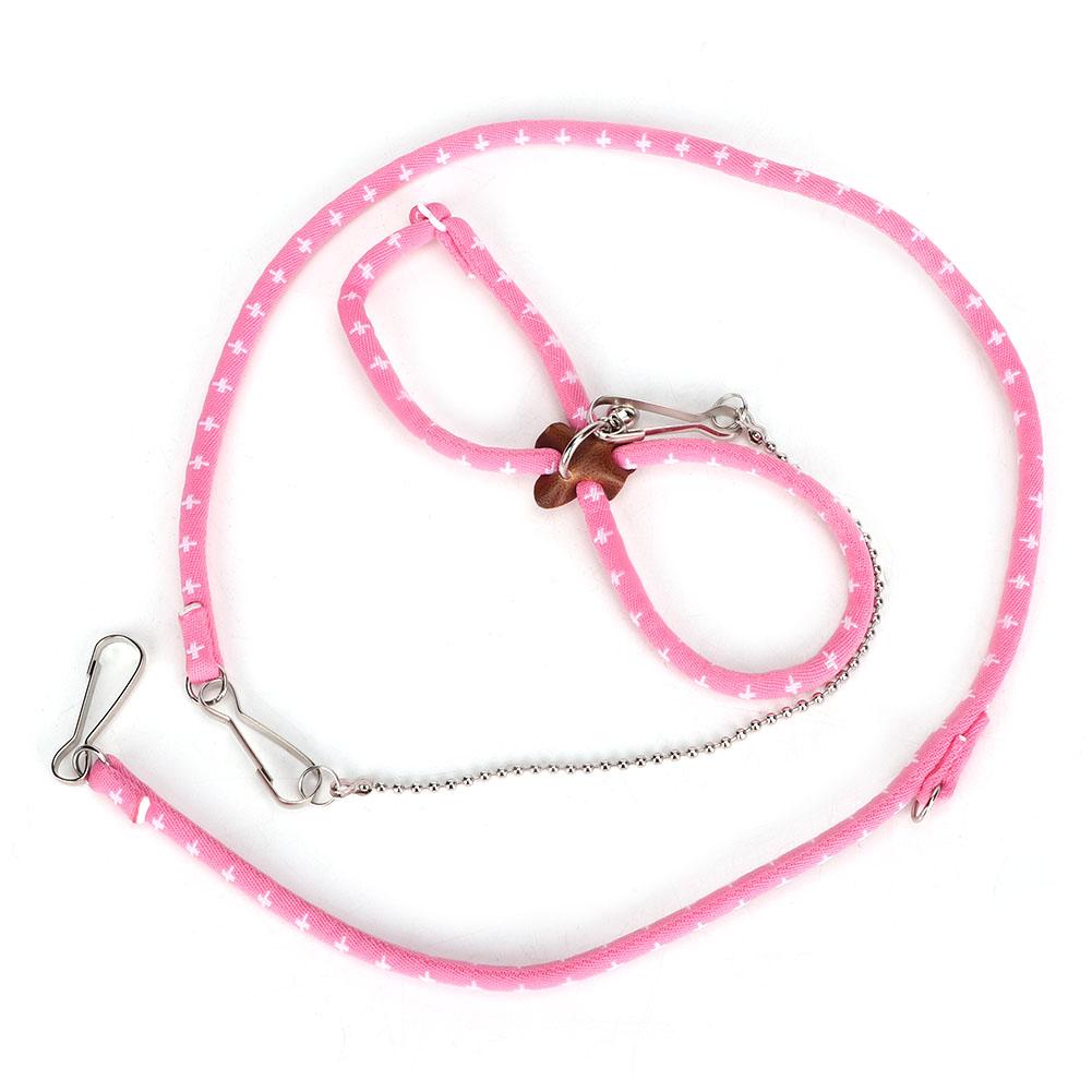 Arnés de hámster con cascabel para mascotas, arnés ajustable para rata, ratón, hámster, buscador de hurón: Pink