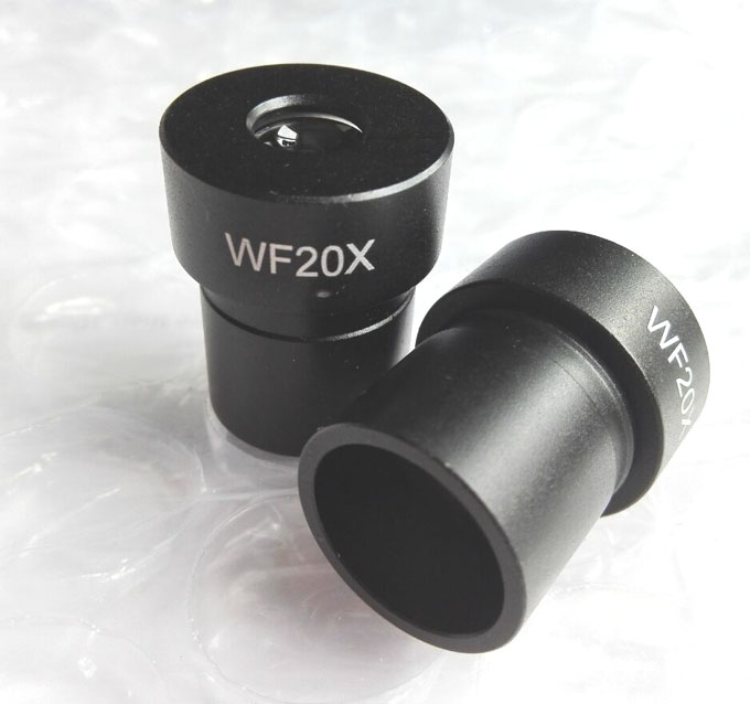 2X Barlow Bio-microscope Eyepiece Adapter Lens WF20X 10mm Wide Angle Optical Eyepiece Lens for Biological Microscope 23.2mm