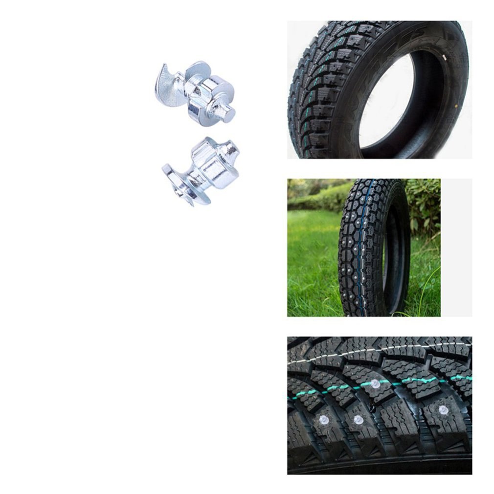 100pcs 7*9.8mm Spikes for Tire Studs Ice Stud Screw-In Studs Snow Chains for ATV Mini-Tractors Motorcycle Bicycle