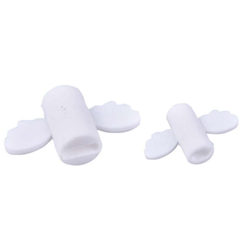 2Pcs Cute Angel Wing Cable Protector Earphone USB Cable Winder Wire Organizer Holder Clip Wrap Desk Set Stationary For Phone: White