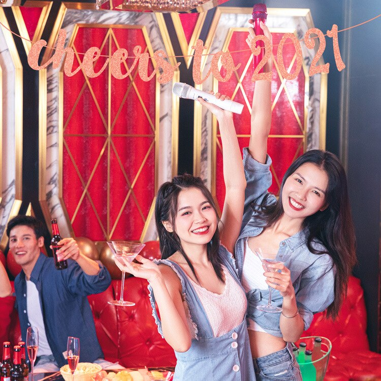 Happy Year Merry Christmas Banner Paper Garland Bunting Christmas Party Year Home Hanging Flags Decoration: E