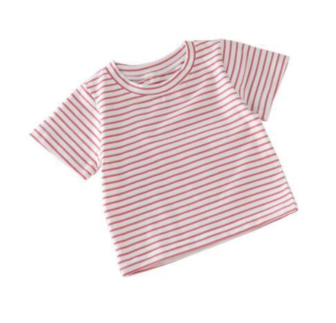 2022 neue Sommer Baby Jungen Denim Karosserie Ärmel Mädchen Overall Kleinkind freundlicher lässig Kleidung 0-3 Jahre: rot t Shirt / 12M   80cm