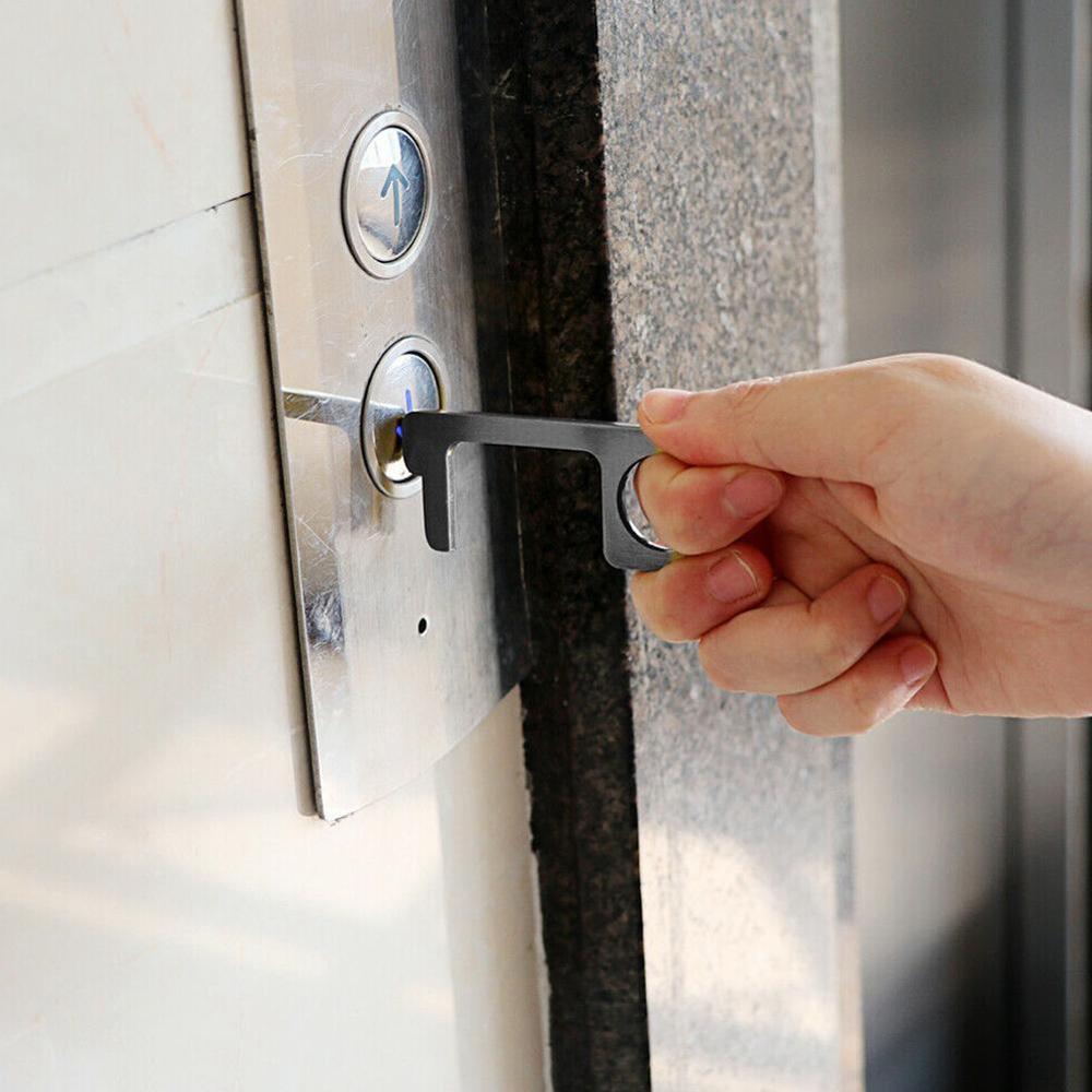 EDC Door Opener Portable Kooty Key Hook Tool Avoide Contact Tool Elevator Press AsepticPortable Hygiene Non-contact H1B0
