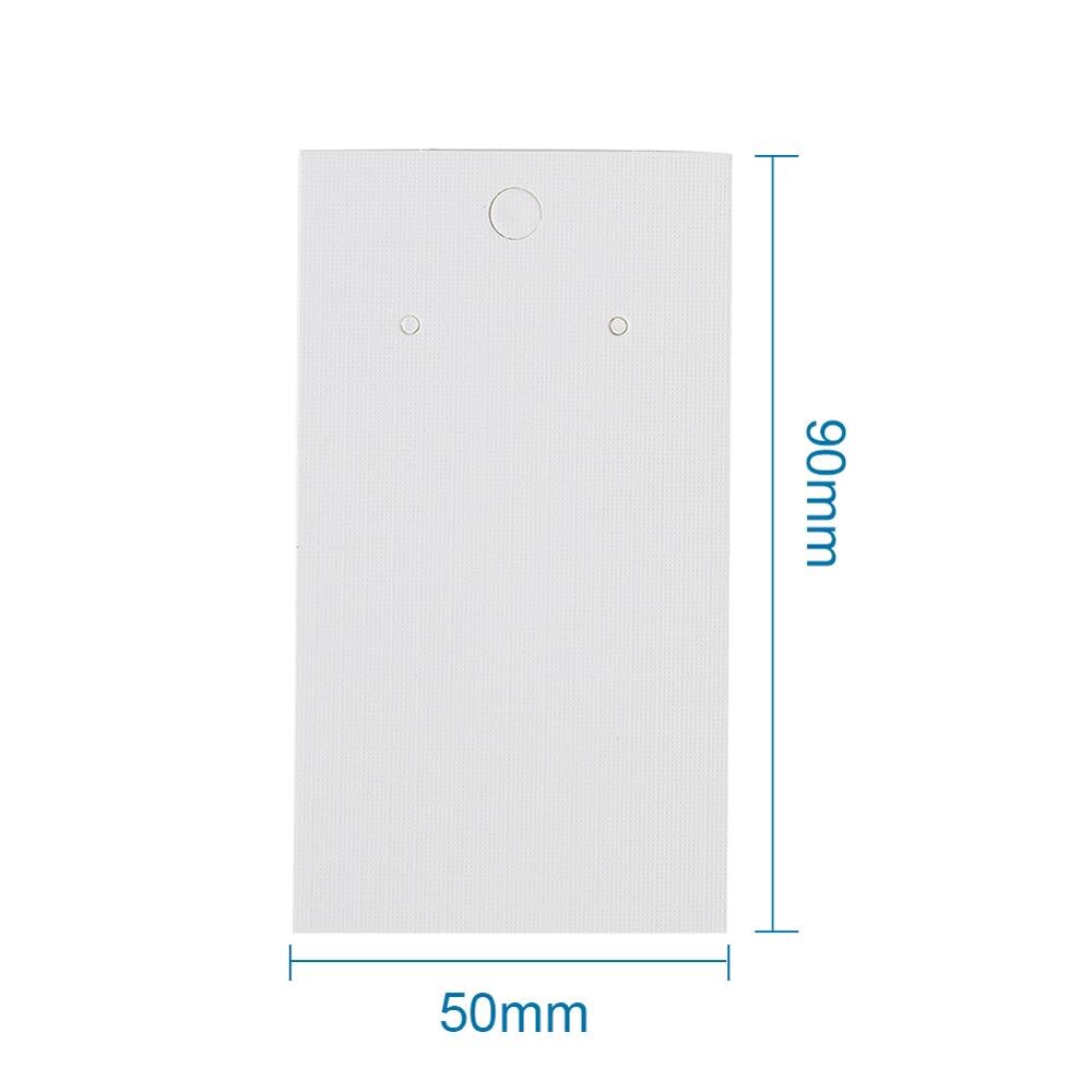 100 st vitt pappers örhängeskort med tre hål örhänge hängetikett smycken display packkort 90 x 50mm
