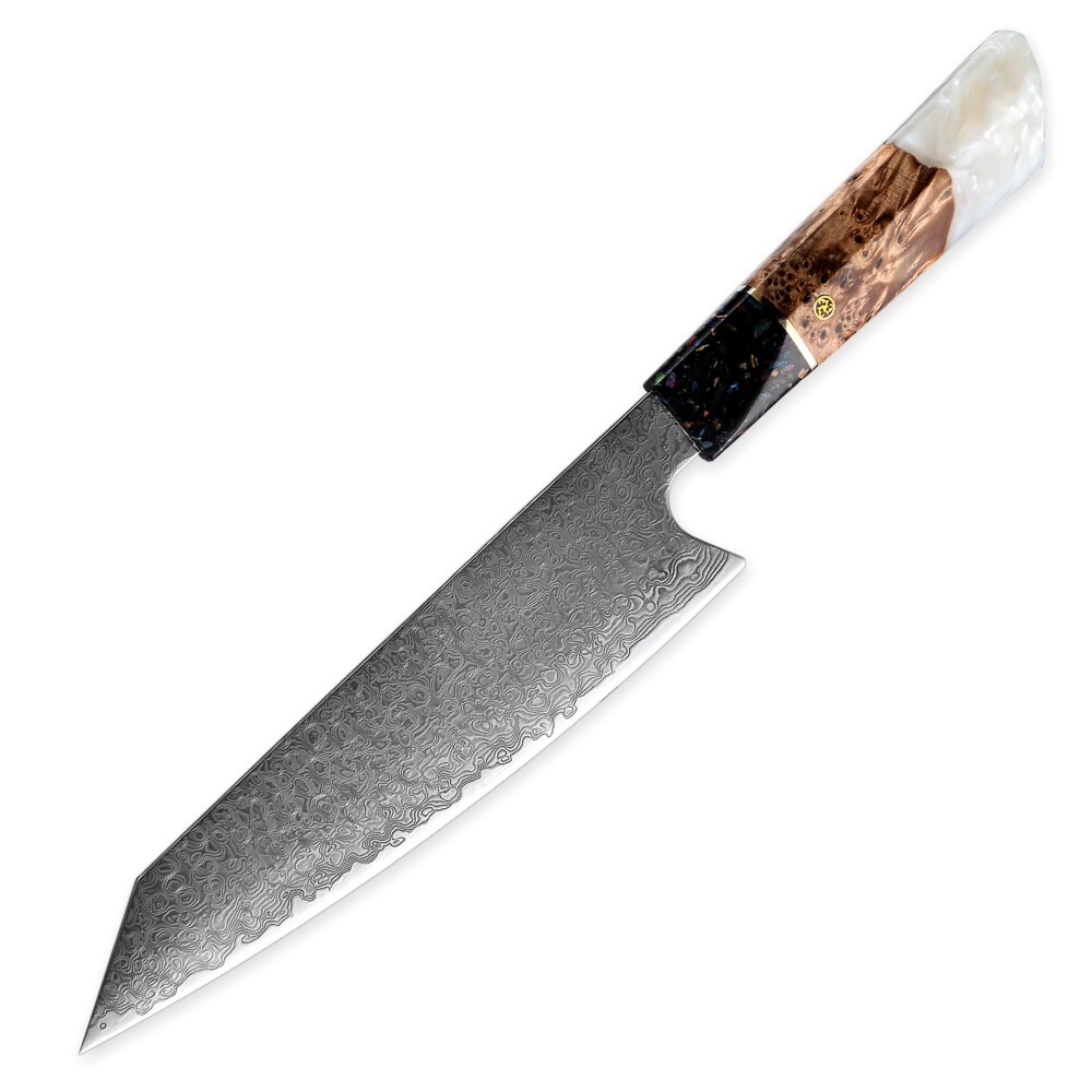 2 Pcs Damascus Chef Knife Set Japanese Kitchen Knives Gyuto Petty Cooking Tool 67 Layers Damascus Steel Premium Cookware Cutlery: kiritsuke white