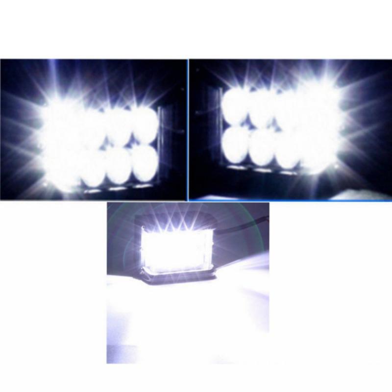 Barra de luces LED para coche, 12 LEDs, 45W, 12V, 24V, foco cuadrado redondo, Mini barra LED para camión, todoterreno, accesorios para todoterreno