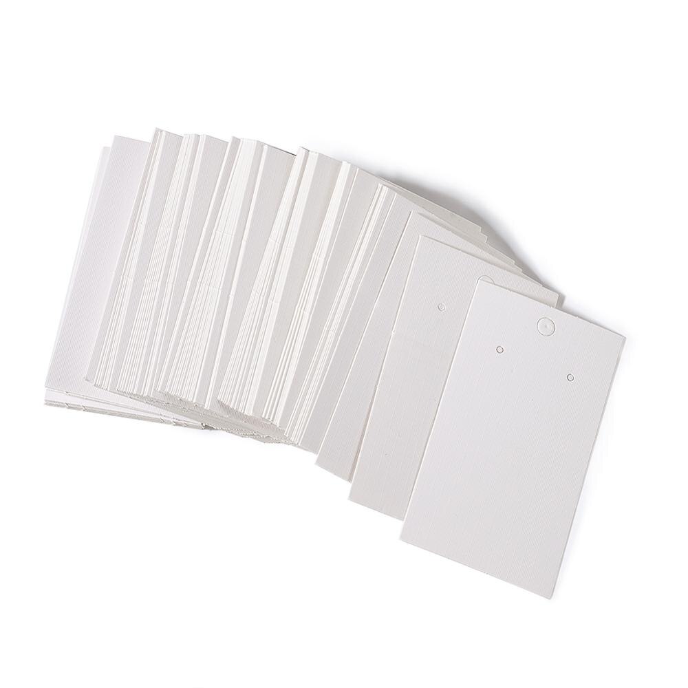 100 st vitt pappers örhängeskort med tre hål örhänge hängetikett smycken display packkort 90 x 50mm: Default Title