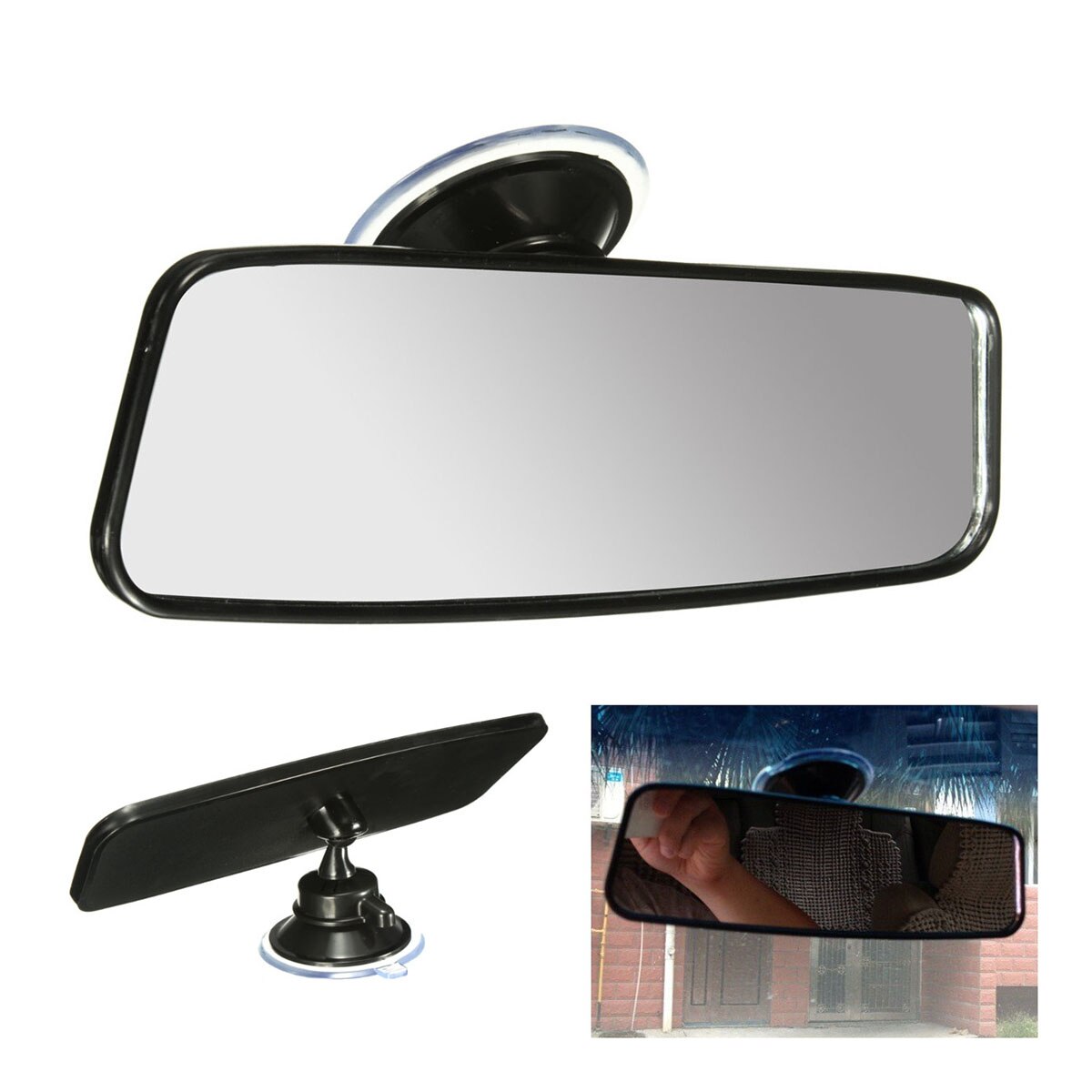 Universal Car Truck Rear View Mirror Interior Rear View Mirror Replacement Wide Angle High Clarity Rear View Mirror (20*6cm)