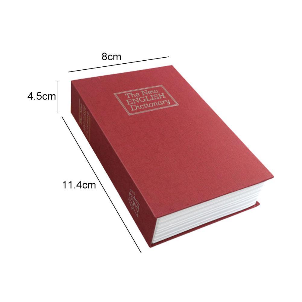 Simulation Book Piggy Bank With Password Key Box Storage 11.4x8x4.5cm Tank Black/Red/Yellow/Blue Box Box Metal Change Stora M4R5