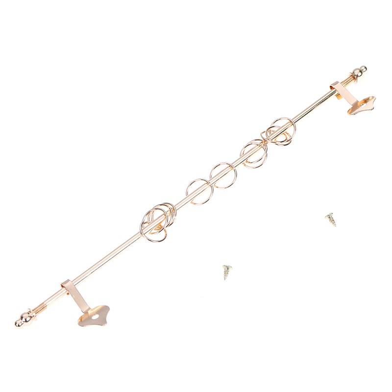 1:12 miniatuurpop miniatuur legering mini gordijn gouden staaf prachtige kant gordijn poppenmeubels ramen accessoires