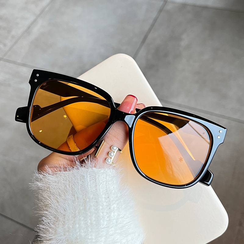 Oec Cpo Vierkante Bril Zonnebril Vrouwen Mode Oversized Punk Bril Mannen Trendy Geel Kleuren Shades Rijden UV400 Eyewear: green
