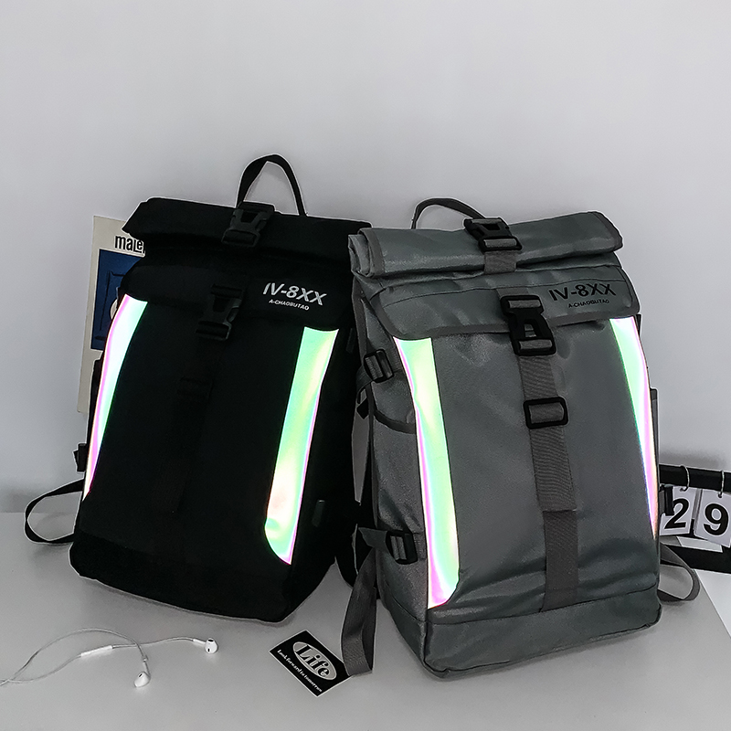 Bookbag Japoński projektant uliczny sportowa odzież sportowa odblaskowy plecak męski student college'u plecak podróżny o dużej pojemności trend
