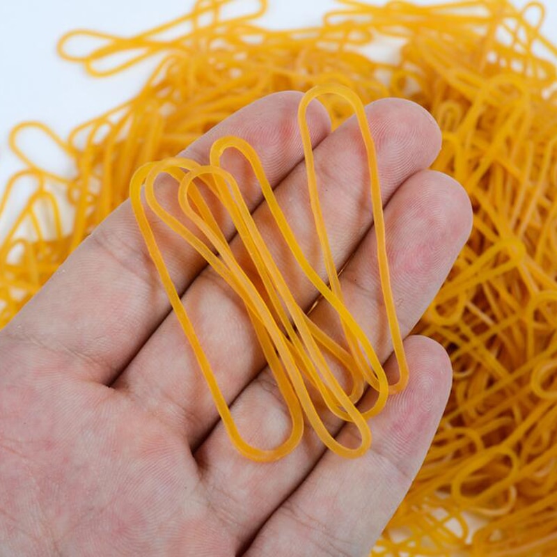 500 Pieces/Pack Yellow Rubber Bands 60mm Strong Elastic Band Office Industrial Postal Supply Stationery Holder Packing Supplies