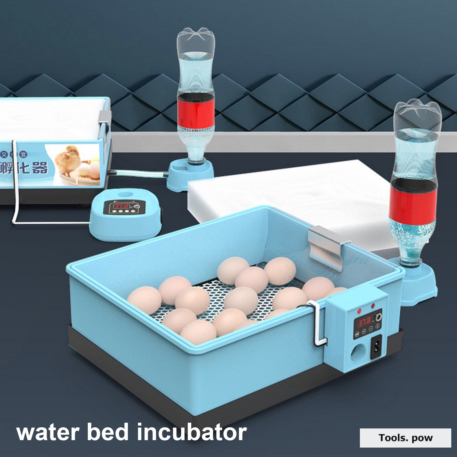 66Pcs Egg Incubator Brooder, Waterbed , Automatic Farm Hatchery Tool Bird, Chick Hatchery Poultry Incubator Farm Incubator