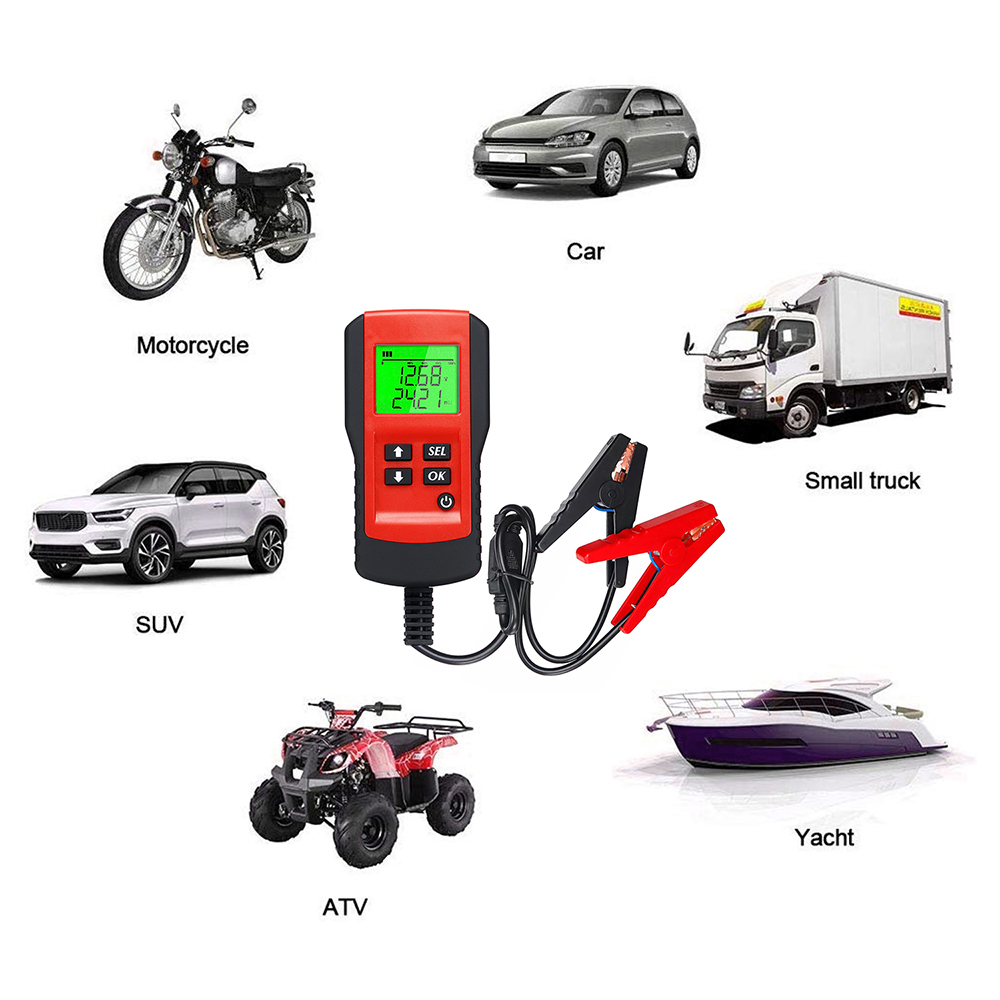 Bil diagnostisk værktøj batteri tester 12v belastning test analysator af batteriets levetid procent spænding til bilens hurtige opladning