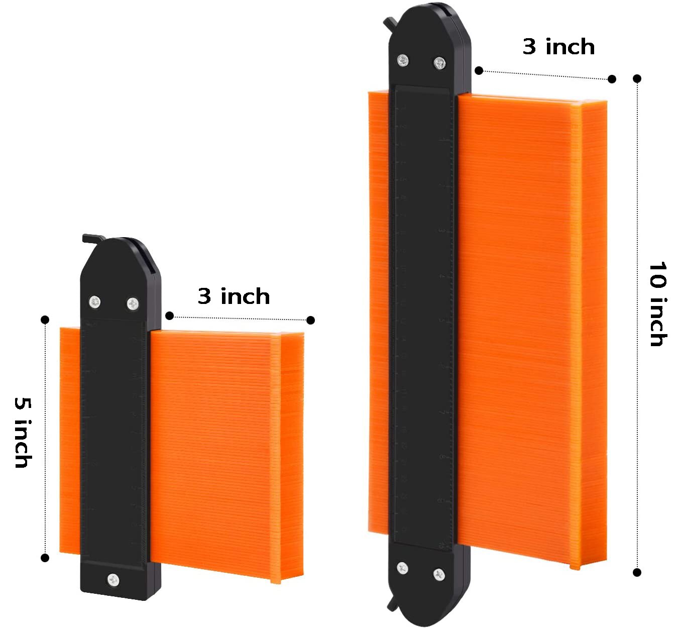 2 Pack Gauge Duplicator with Lock Widen Shape Duplication Gauge Tool 5 Inch& 10 Inch Master Outline Measuring Ruler