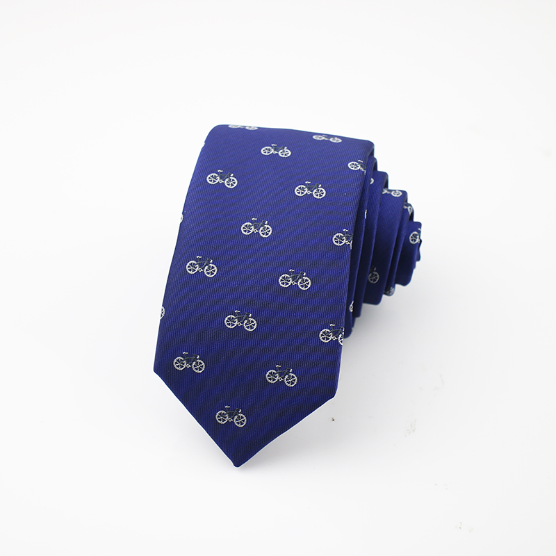 Corbata de Halloween de 6CM para hombre, corbatas estrechas de poliéster con calavera para bicicleta, corbatas azules marino informales, traje de , accesorios de Cuello de camisa