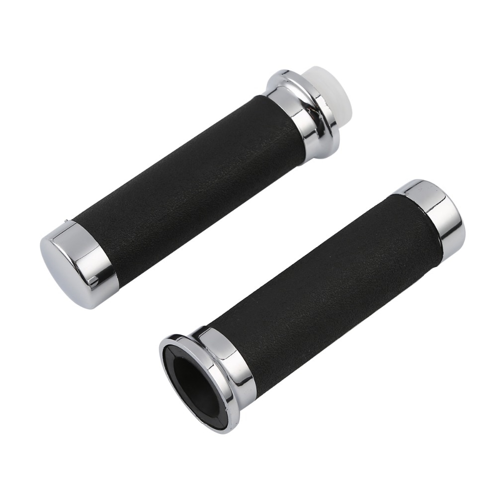 1" (25mm) Soft Rubber & Plastic Hand Grips Handle bar For Harley Honda Yamaha