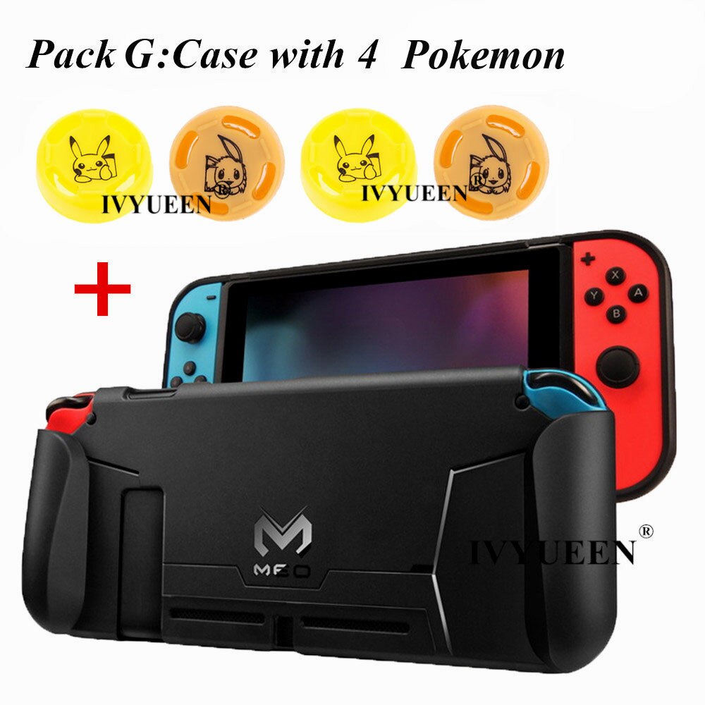 Funda con empuñaduras protectoras de TPU para consola de interruptores de lvyueen para controlador de interruptores 4 juegos de absorción de golpes: Pack G