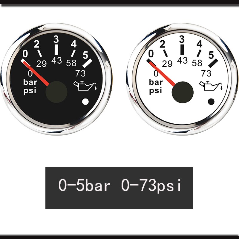 Jauge de pression d'huile universelle 0-5 Bar 0-10 Bar indicateur de pression d'huile Marine avec alarme adaptée pour voiture bateau Auto moto