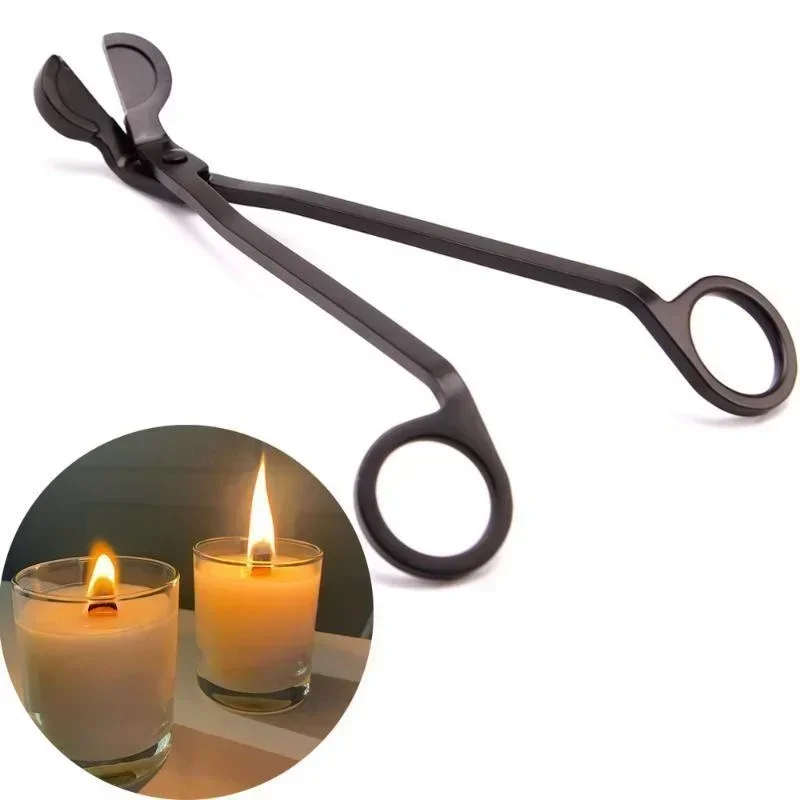 Coupe-mèche de bougie de 18cm, ciseaux en acier inoxydable, coupe-mèche à tête ronde, ciseaux à noyau de bougies, outils faits à la main