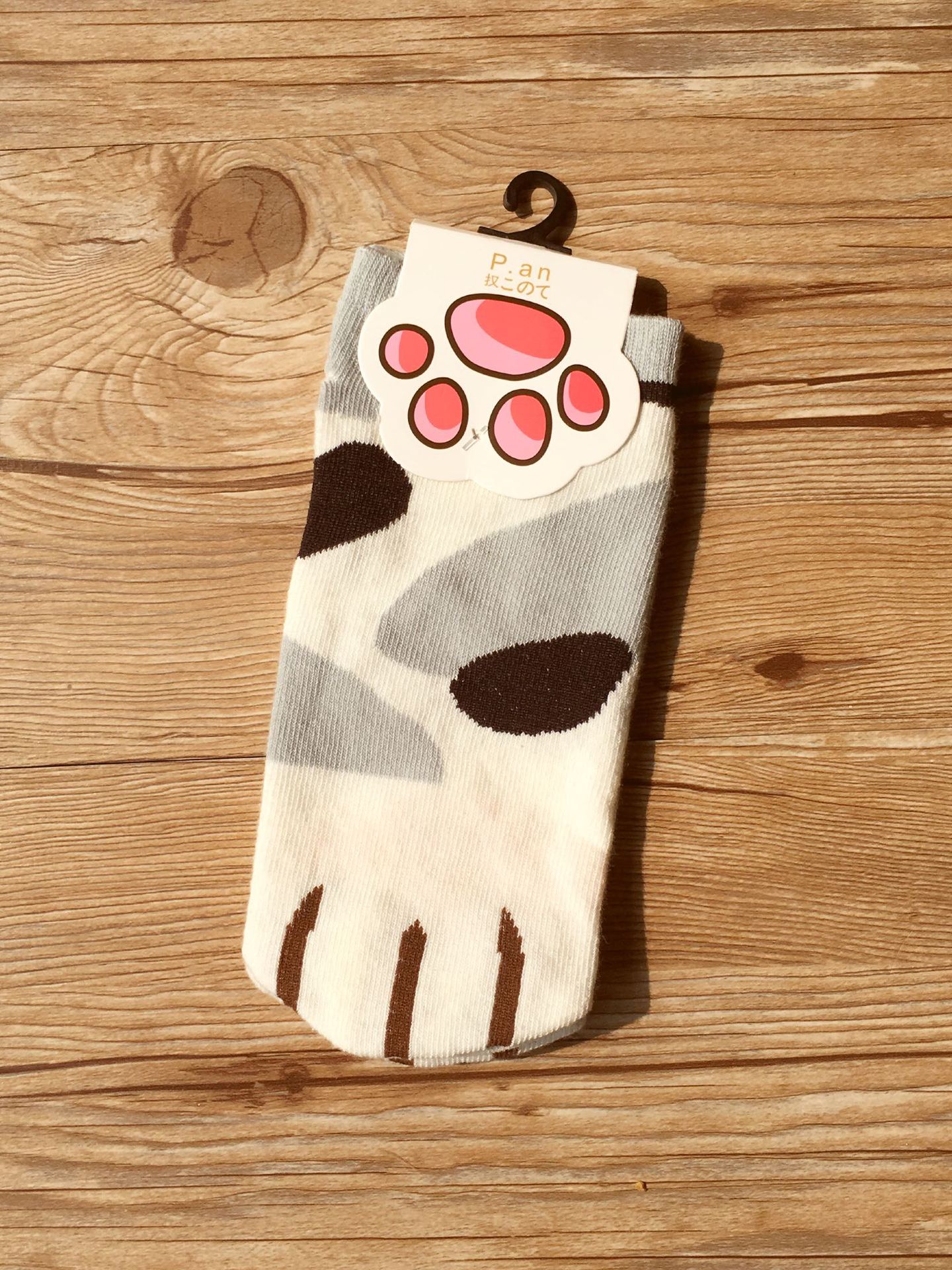 Calcetines con estampado de dibujos animados para mujer, calcetín con estampado de huellas de gatos y animales en 3d, a la , supersuave, para dormir: Gray dot