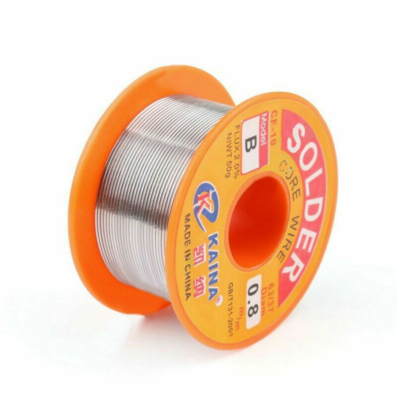 50g/ rollen tin looddraad hars kern flux gevulde soldeerdraad 0.8 mm rollen wegwerp tin soldeerdraad hars kern