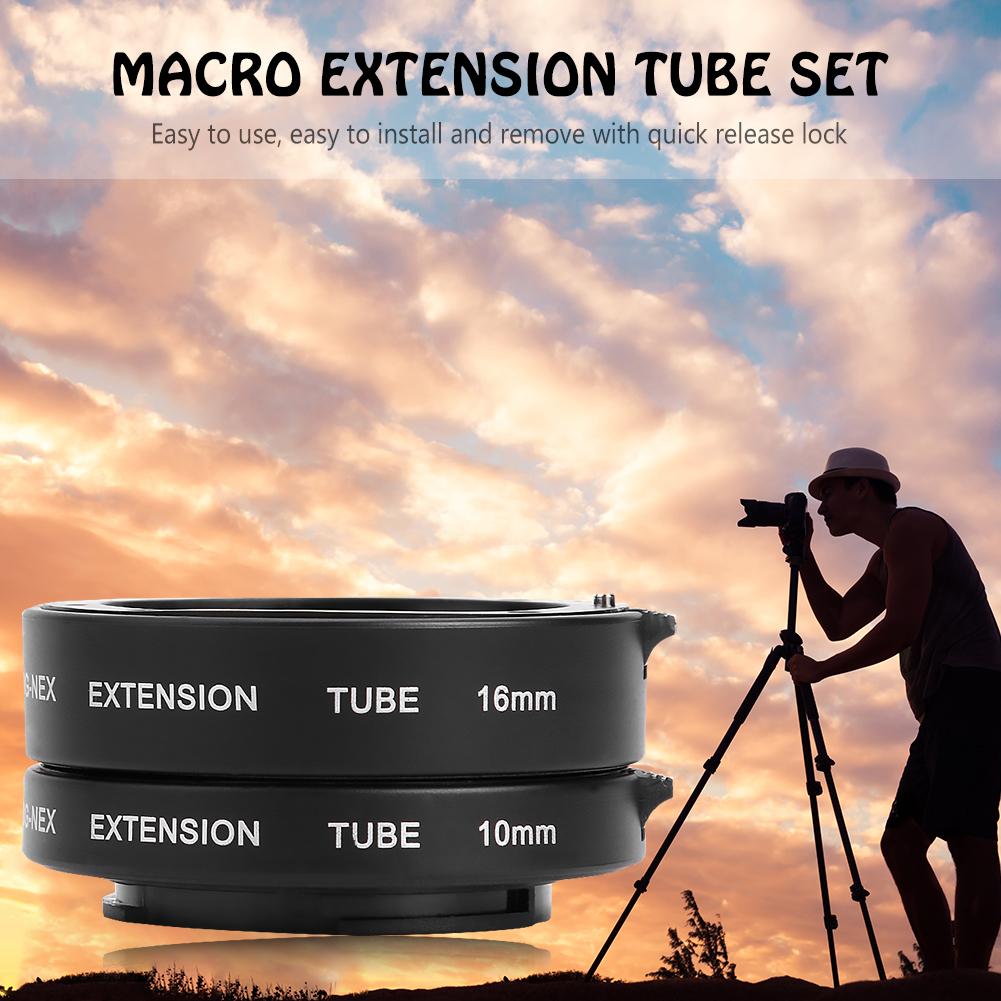 Kit de bague de Tube d'extension Macro pour Sony NEX E monture caméra professionnelle 10mm 16mm Auto-focus accessoires d'objectif de caméra