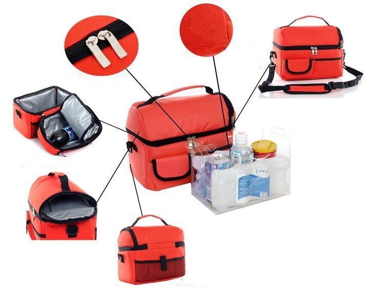 Waterdichte lunchtas, koeltassen voor voedselisolatie, thermische tas, dikker, opvouwbaar, isolatie, koelelement, drankhouder