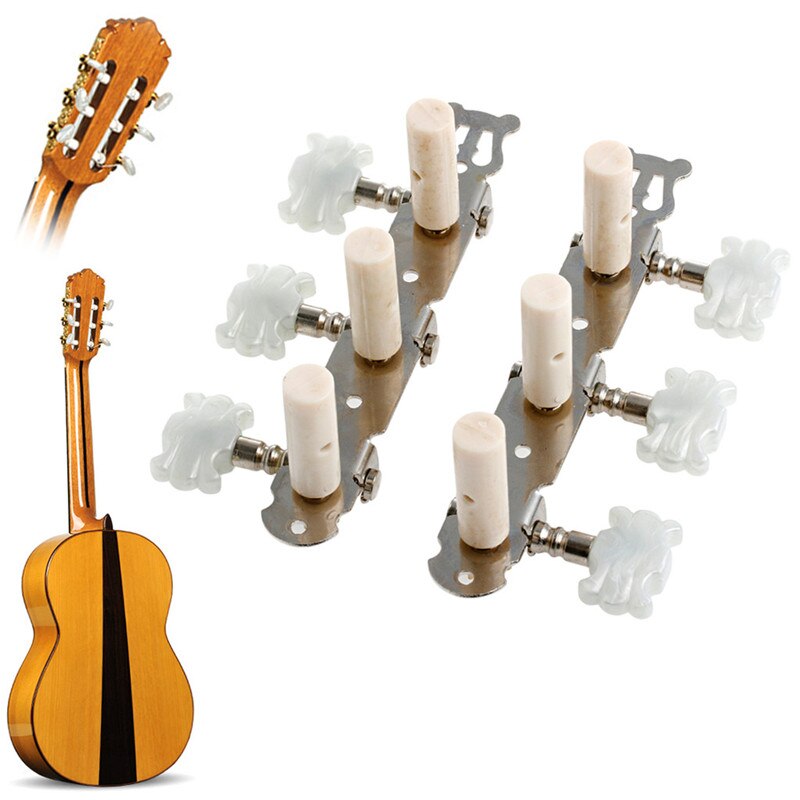 Een paar Gitaar Stemsleutels Machine Tuners Wit Machine Head voor Klassieke Gitaar